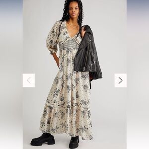 Free People Golden Hour Maxi Dress Color: Ivory Combo Small NWT